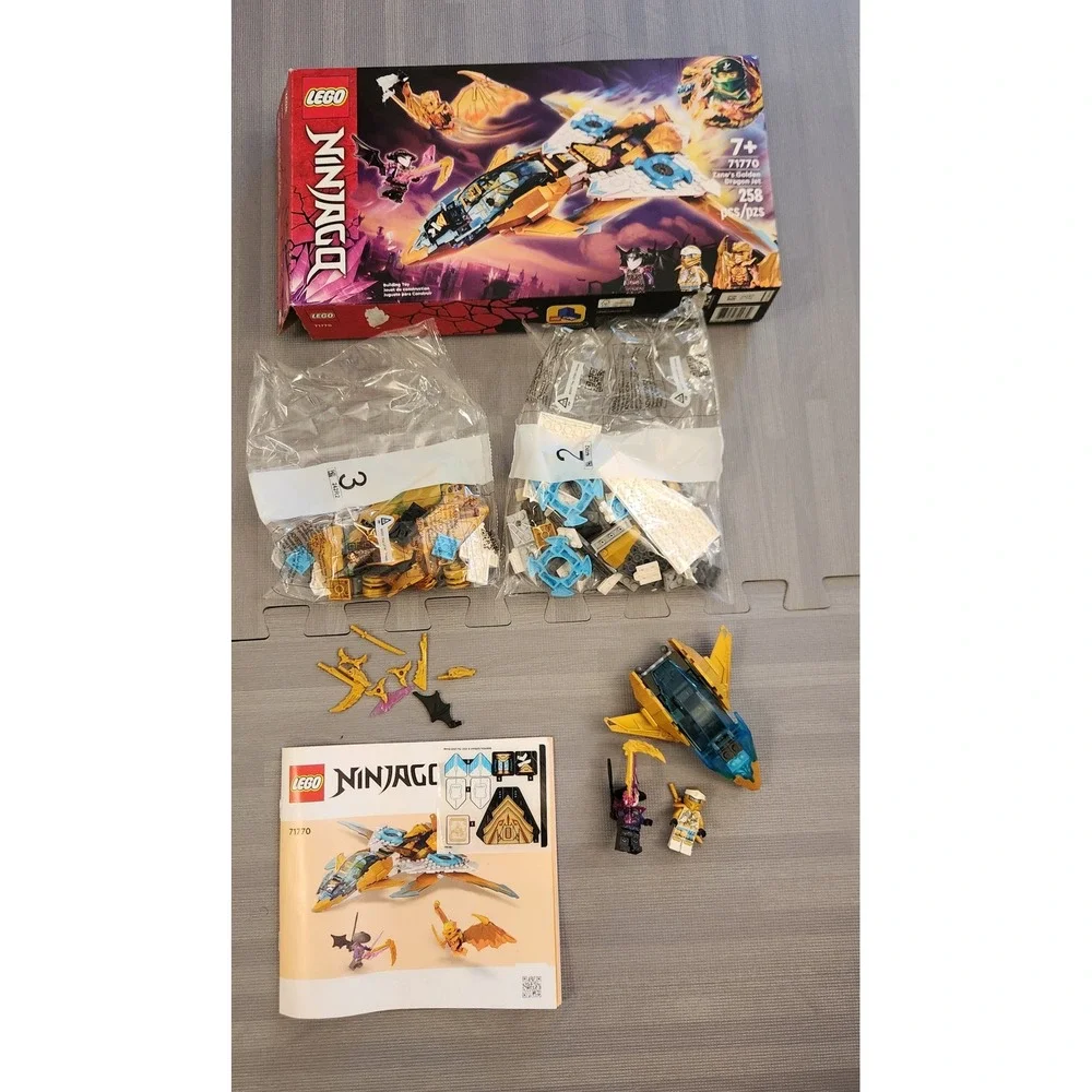 LEGO Ninjago Zanes Golden Dragon Jet 71770 Building Toy Set 258 Pcs Box Manual